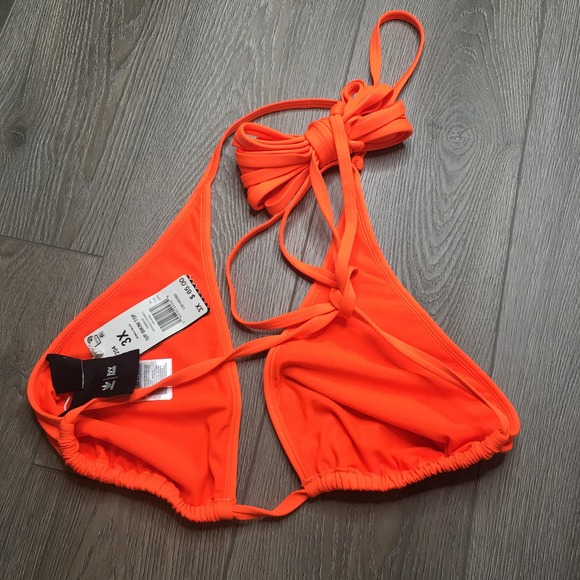 NWT Adidas Ivy Park IVP Strappy Triangle Bikini Top Swimwear Solar Orange 3X - Picture 5 of 7